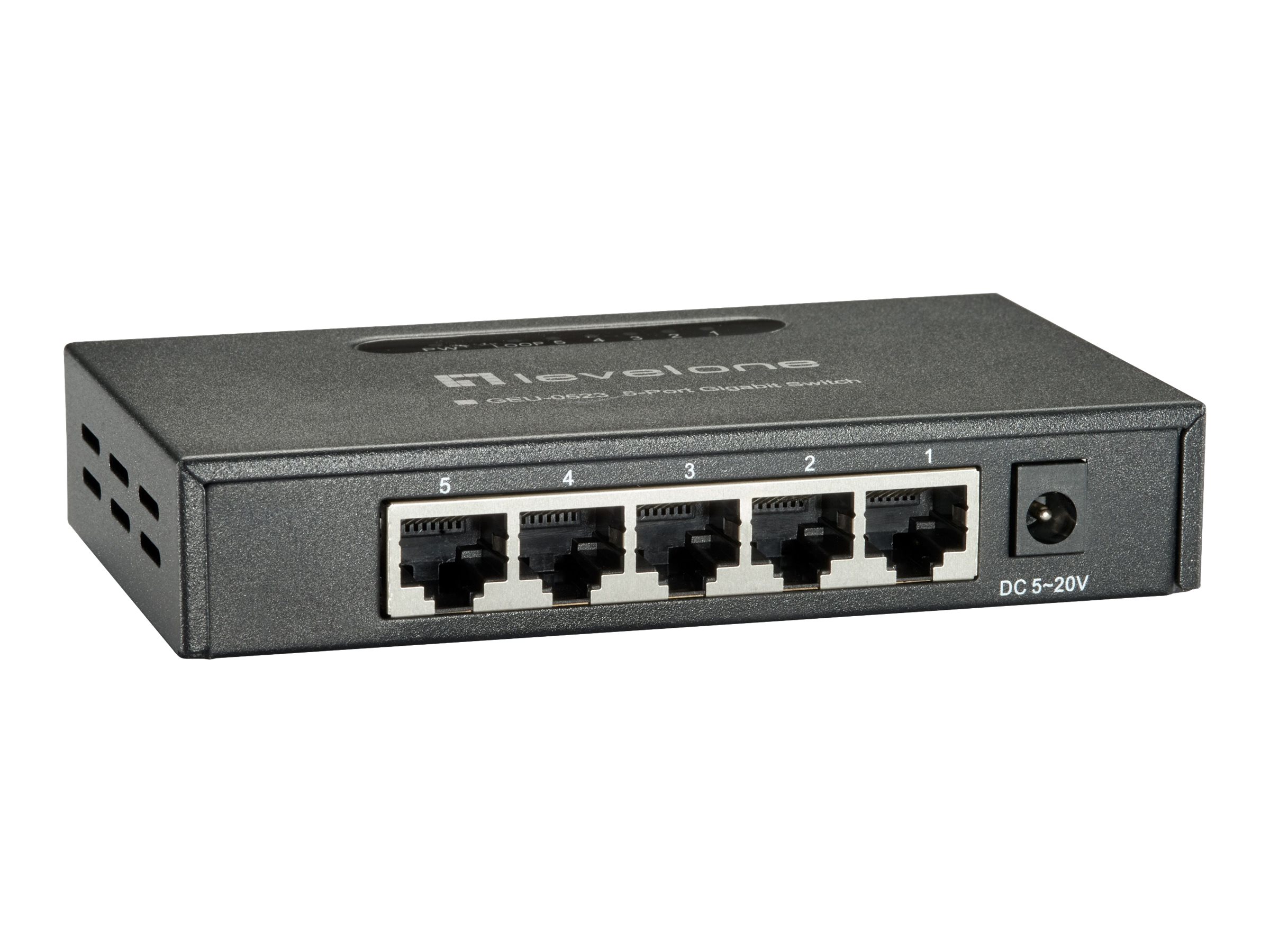 LevelOne GEU-0523 - Switch - unmanaged - 5 x 10/100/1000 - Desktop, wandmontierbar