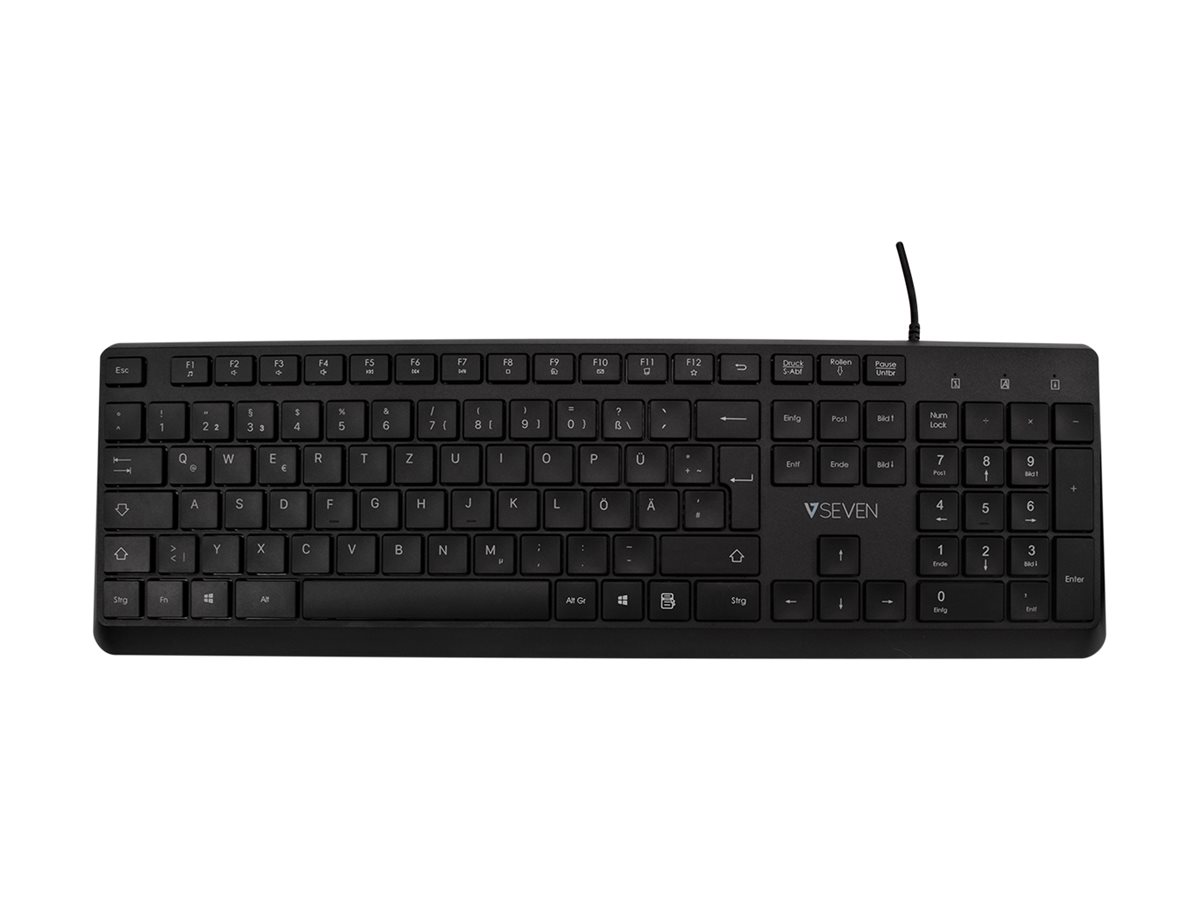 V7 Pro KU350ES - Tastatur - USB - QWERTY - Spanisch - Schwarz