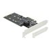 DeLOCK 3 port SATA and 2 slot M.2 Key B PCI Express x4 Card - Low Profile Form Factor - Speicher-Controller - M.2 - M.2 Card / S