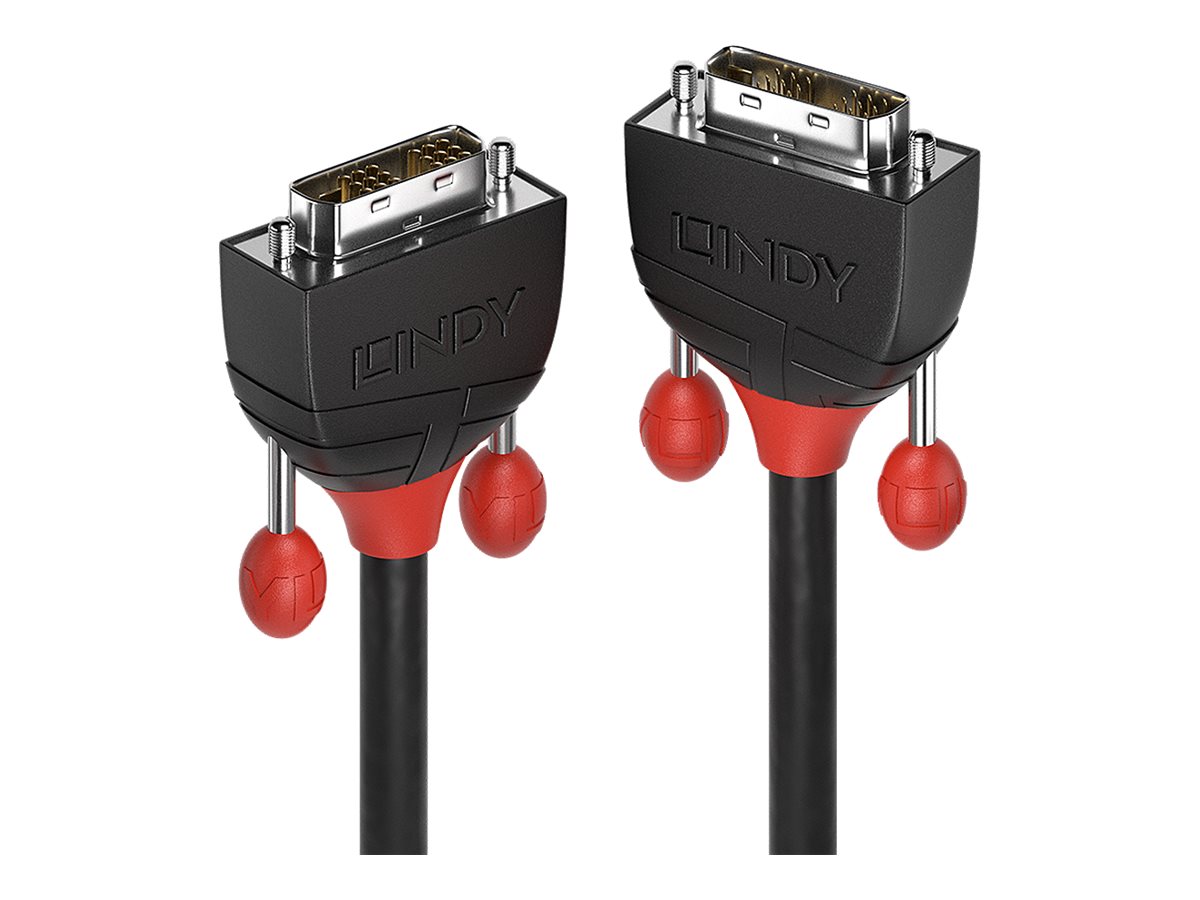 Lindy Black Line - DVI-Kabel - Single Link - DVI-D (M) zu DVI-D (M) - 3 m - rund, Daumenschrauben