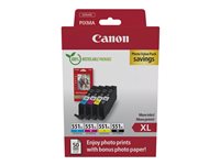 Canon CLI-551XL C/M/Y/BK Photo Value Pack - 4er-Pack - 11 ml - XL - Schwarz, Gelb, Cyan, Magenta - original