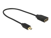 Delock - HDMI-Adapter - HDMI weiblich zu 19 pin micro HDMI Type D mnnlich - 20 cm - Dreifachisolierung - Schwarz