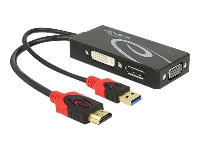 DeLOCK - Videokonverter - HDMI - DVI, DisplayPort, VGA - Schwarz - retail