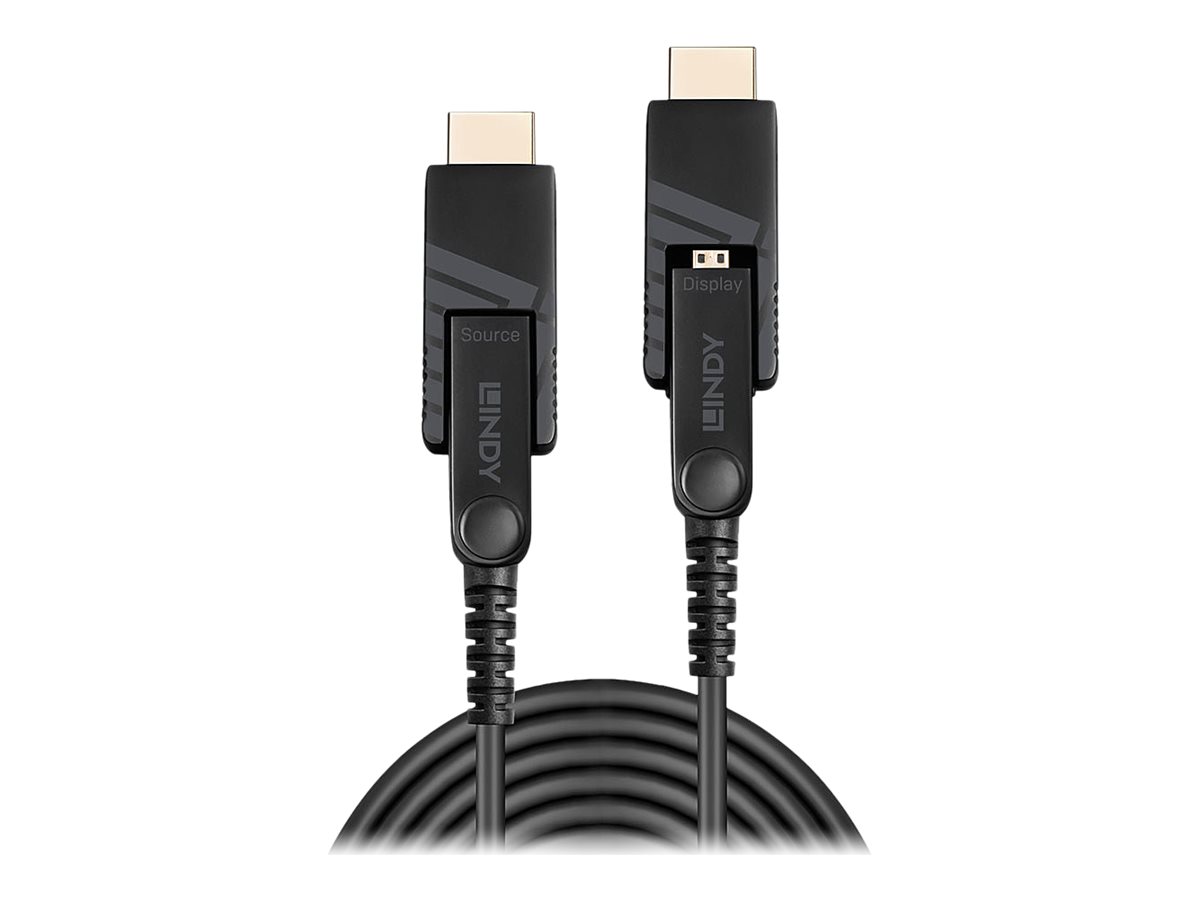 Lindy - Kit HDMI-Kabel mit Ethernet - mikro HDMI mnnlich zu mikro HDMI mnnlich - 40 m - Hybrid Kupfer/Kohlefaser - Schwarz