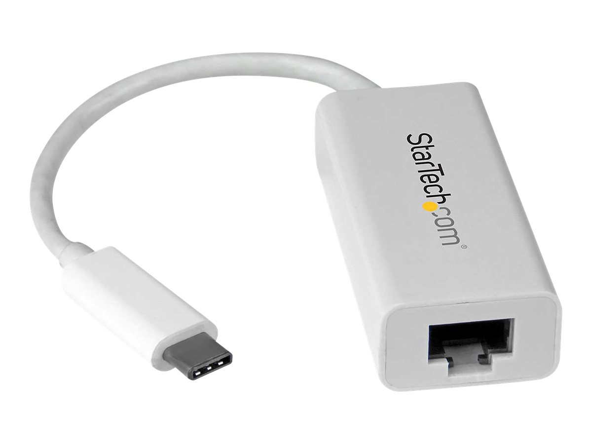 StarTech.com USB-C auf Gigabit Adapter - Thunderbolt 3 kompatibel - Weiss - Untersttzung fr Macbook, Windows, Chrome OS - Netz