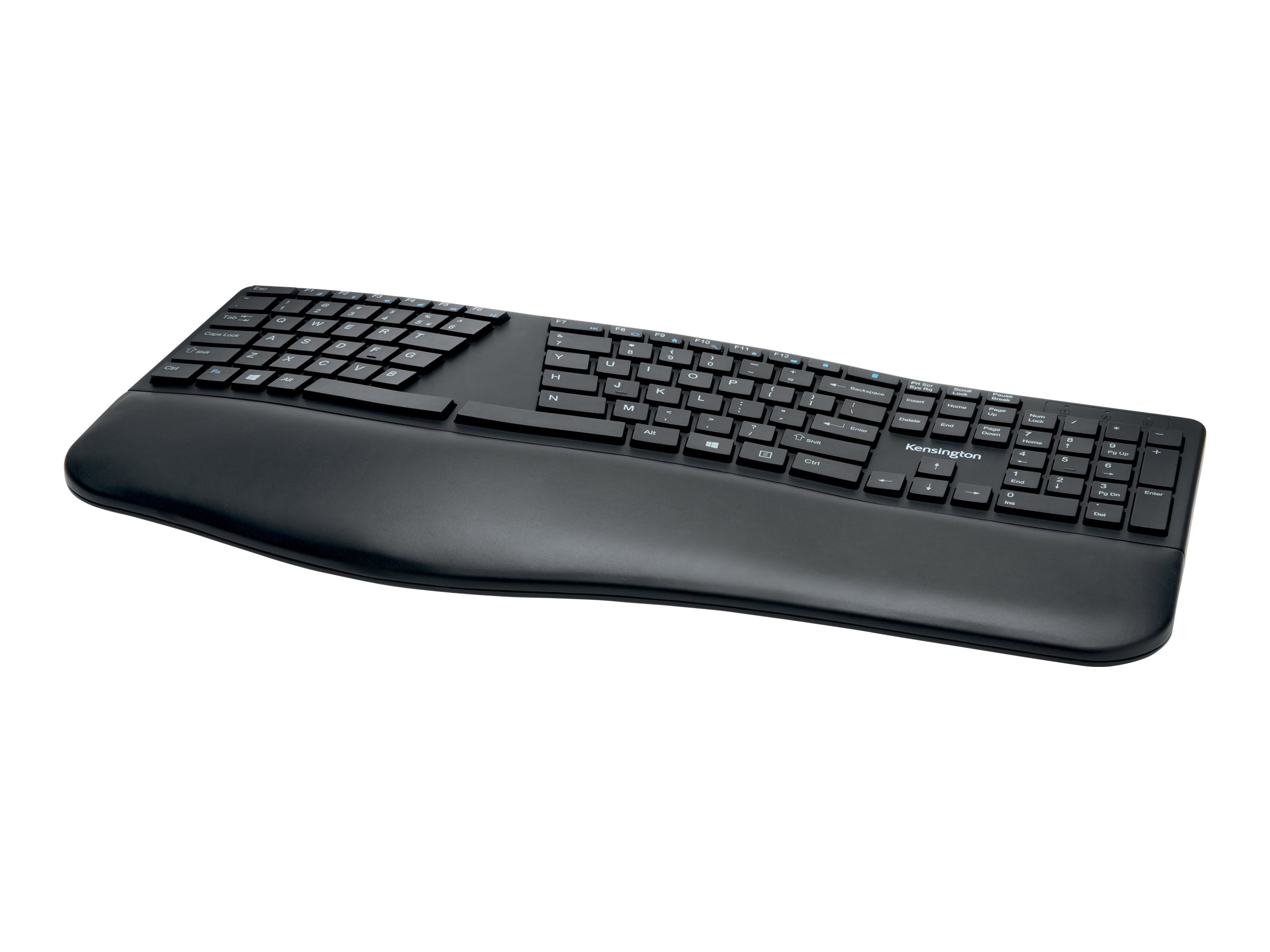 Kensington Pro Fit Ergo Wireless Keyboard - Tastatur - kabellos - 2.4 GHz, Bluetooth 4.0 - USA - Schwarz