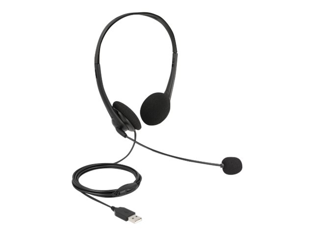 Delock - Headset - On-Ear - kabelgebunden - USB-A - Schwarz