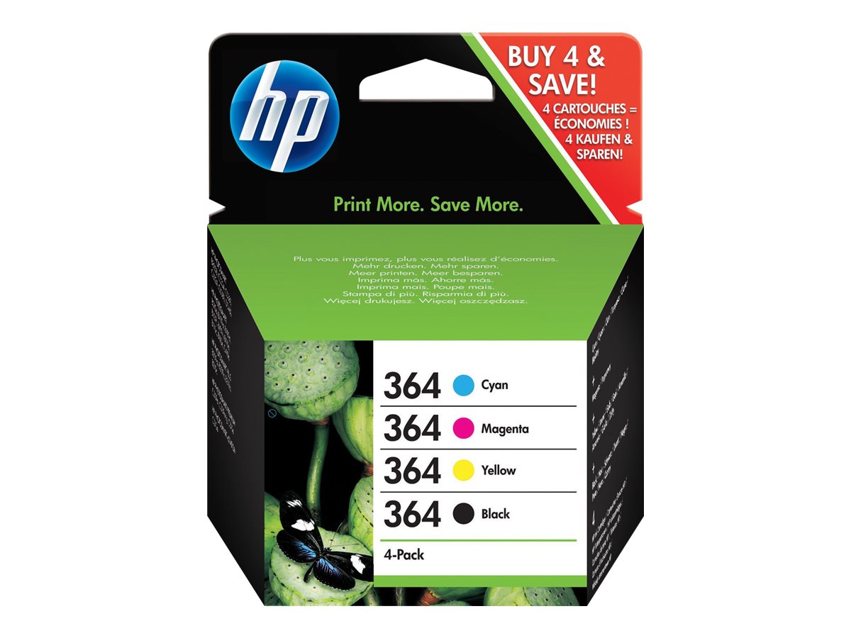 HP 364 Combo Pack - 4er-Pack - Schwarz, Gelb, Cyan, Magenta - original - Blisterverpackung - Tintenpatrone