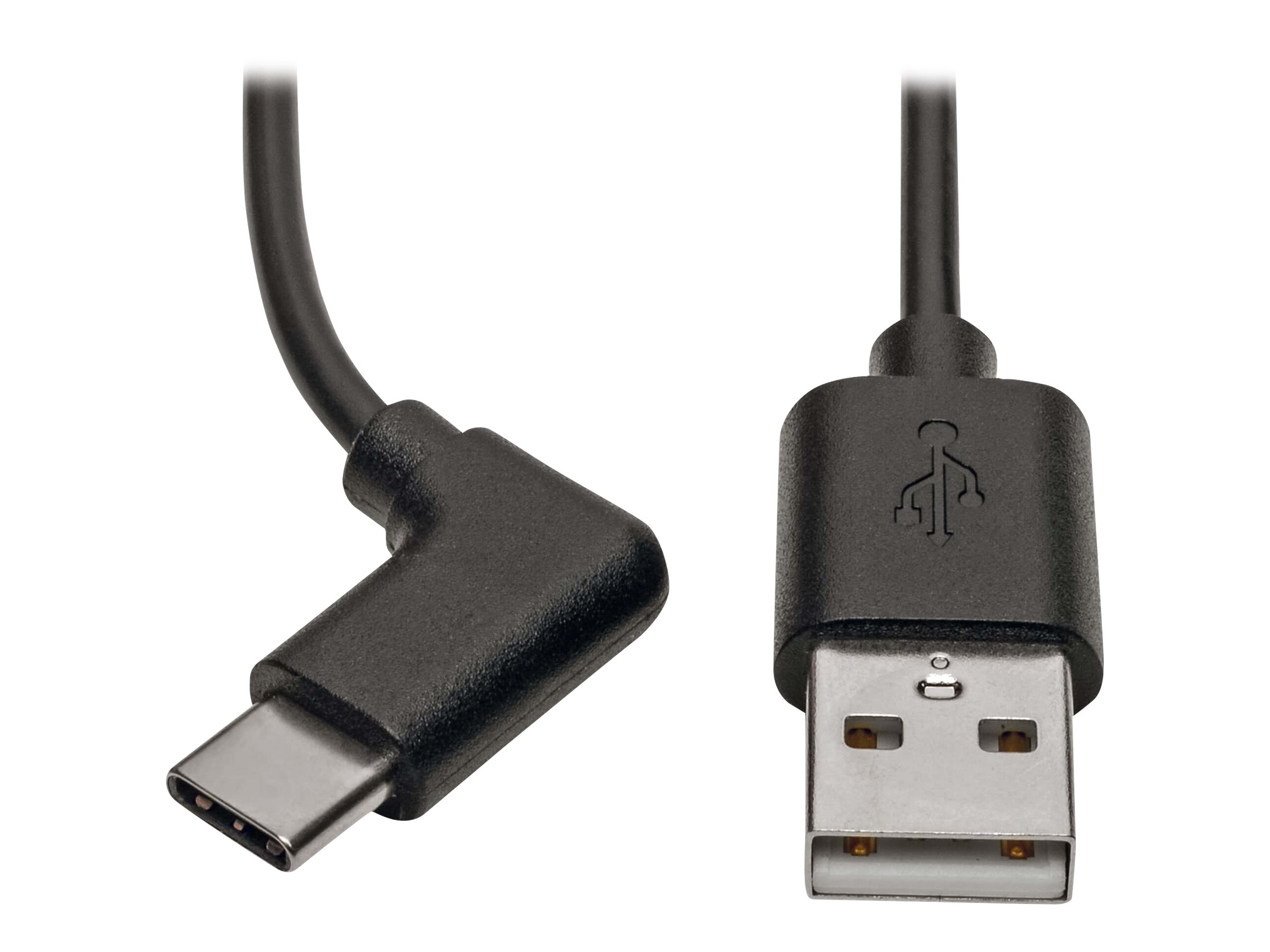Eaton Tripp Lite Series USB-A to USB-C Cable, Right-Angle USB-C, USB 2.0, (M/M), 3 ft. (0.91 m) - USB-Kabel - USB Typ A (M) zu 2