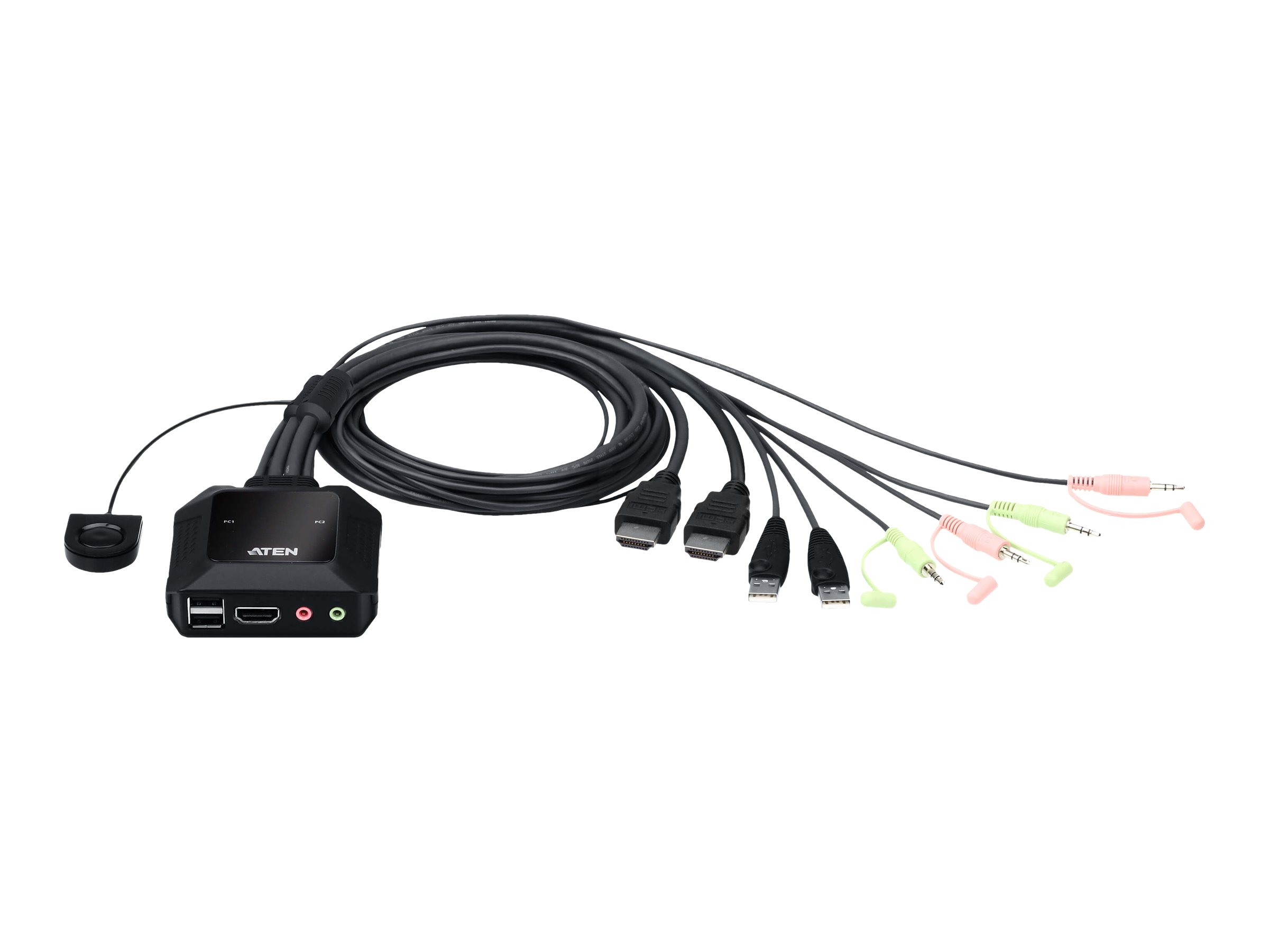 ATEN CS22H - KVM-/Audio-/USB-Switch - 2 x KVM/Audio/USB - 1 lokaler Benutzer - Desktop - fr VanCryst VS182B, VS184B