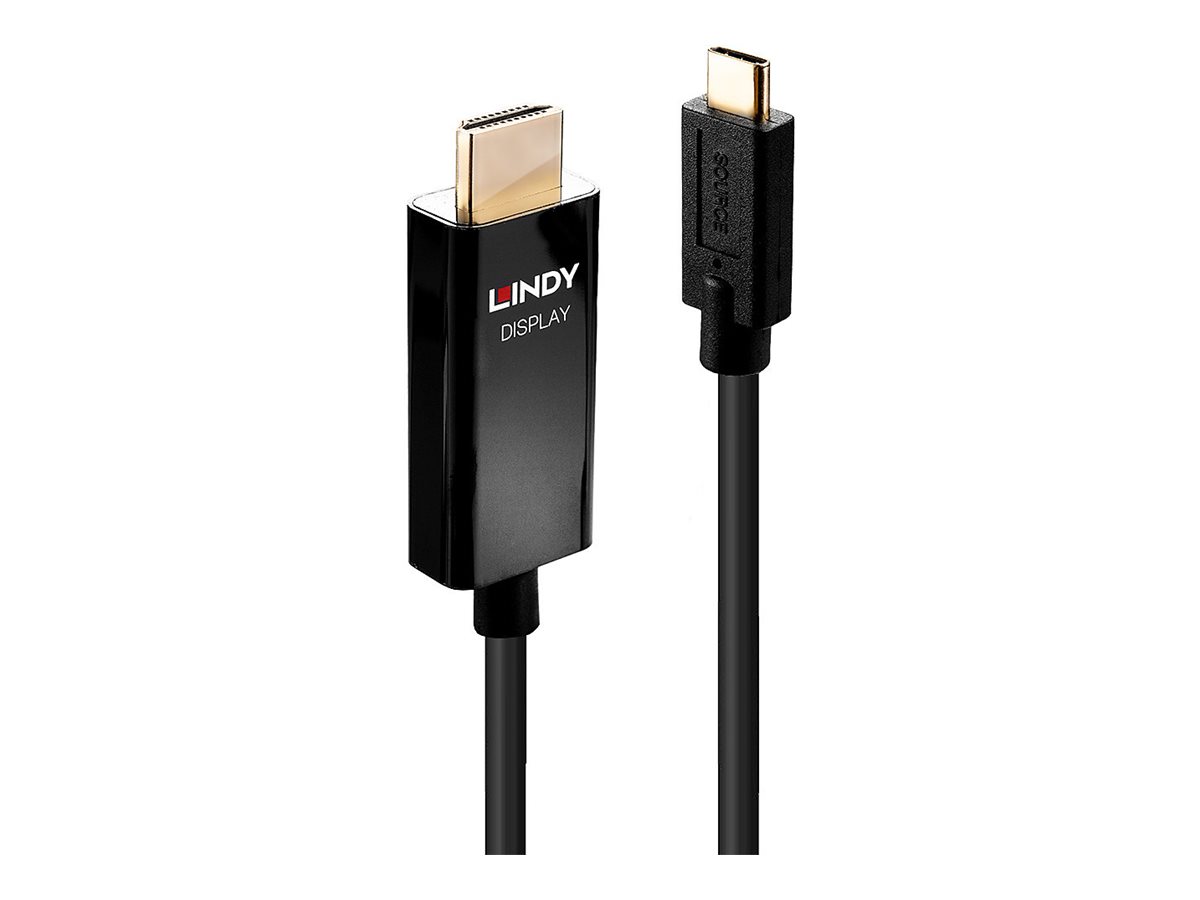 Lindy - Adapterkabel - 24 pin USB-C mnnlich zu HDMI mnnlich - 3 m - abgeschirmt - Schwarz