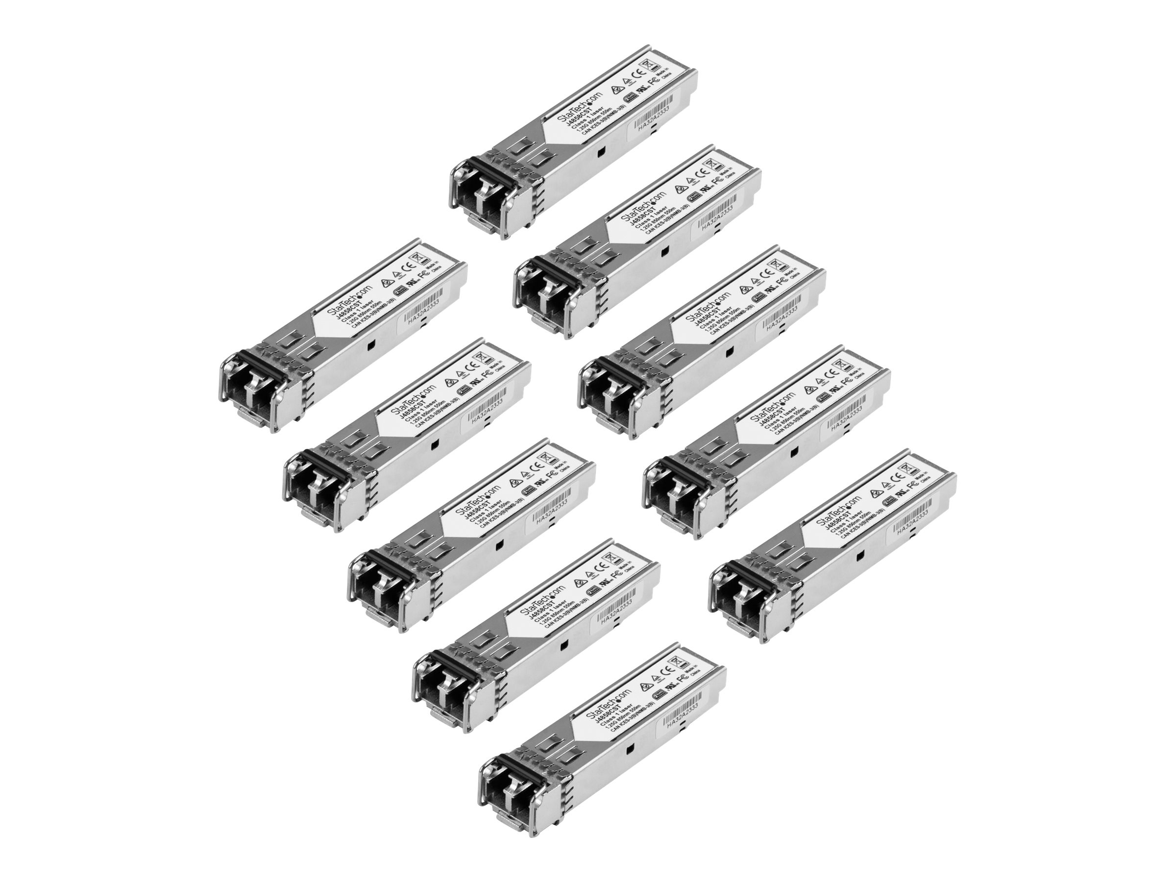 StarTech.com Gigabit LWL SFP Transceiver Modul - HP J4858C kompatibel - MM LC mit DDM - 550m - 1000Base-SX - 10er Pack