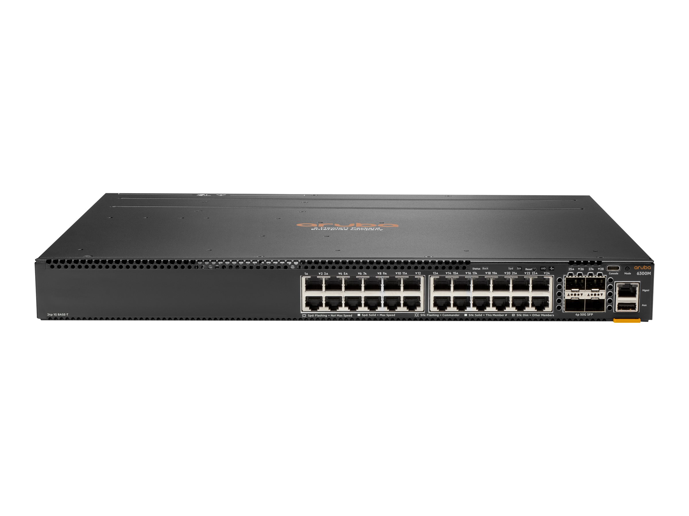 HPE Aruba 6300F - Switch - L3 - managed - 24 x 10/100/1000 + 4 x 1 Gigabit / 10 Gigabit / 25 Gigabit / 50 Gigabit SFP56 (Uplink 