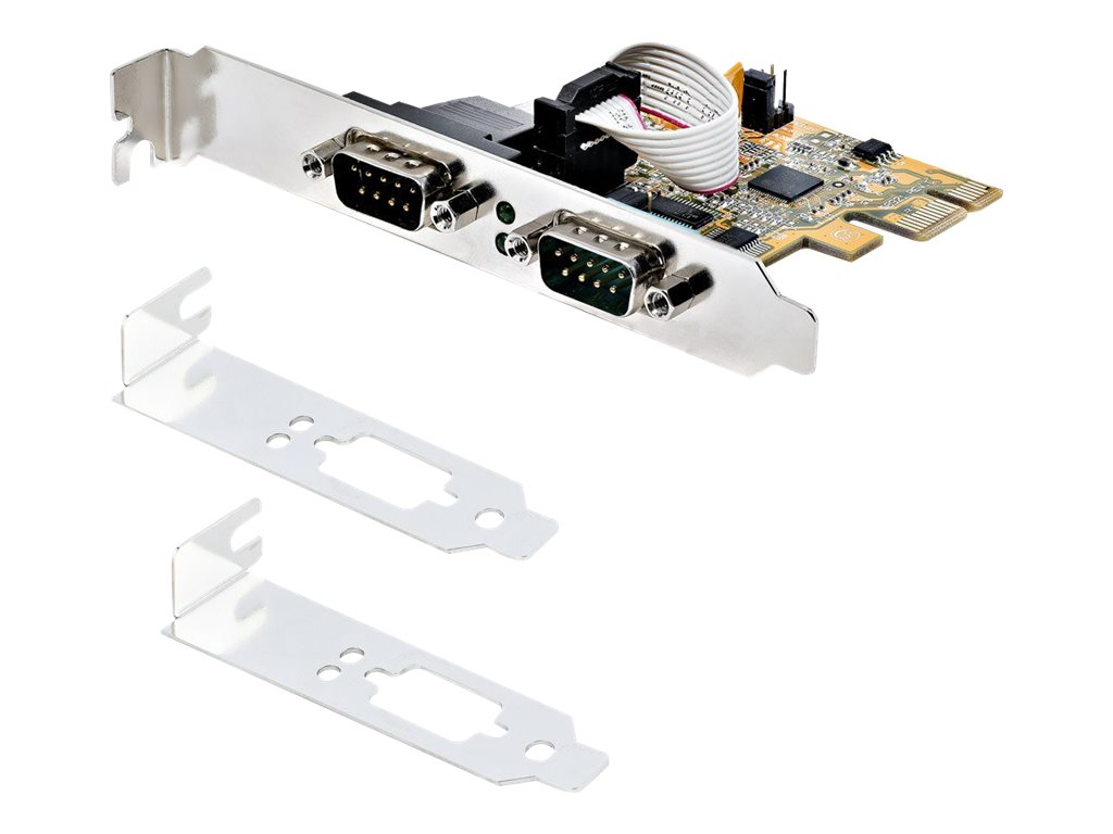 StarTech.com 2-Port PCI Express Serial Card, Dual Port PCIe to RS232 (DB9) Serial Interface Card, 16C1050 UART, Standard or Low 