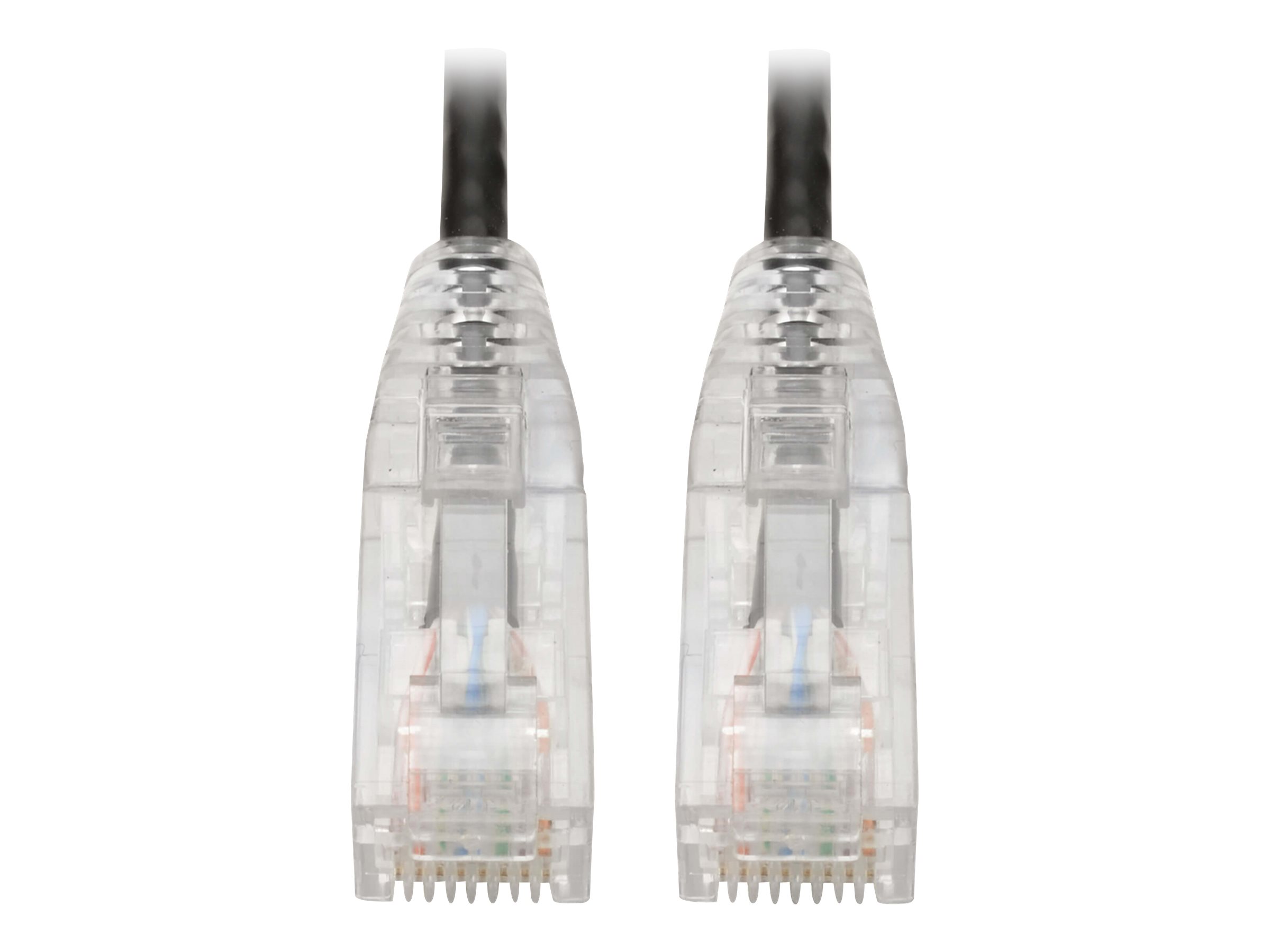 Eaton Tripp Lite Series Cat6 Gigabit Snagless Slim UTP Ethernet Cable (RJ45 M/M), PoE, Black, 8-in. (20.32 cm) - Patch-Kabel - R