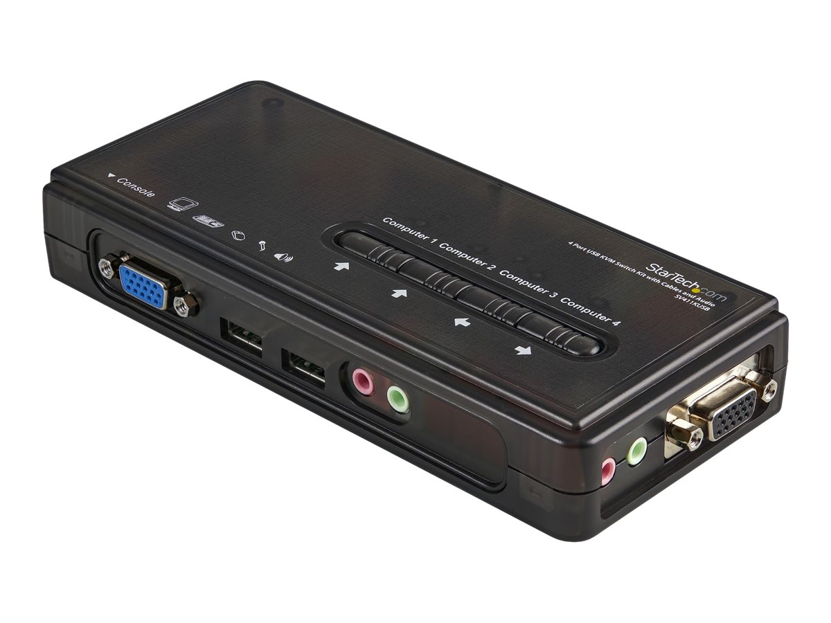 StarTech.com 4 Port VGA / USB KVM Switch inkl. Kabel und Audio - 4-fach VGA Desktop Umschalter - KVM-/Audio-Switch - 4 x KVM/Aud