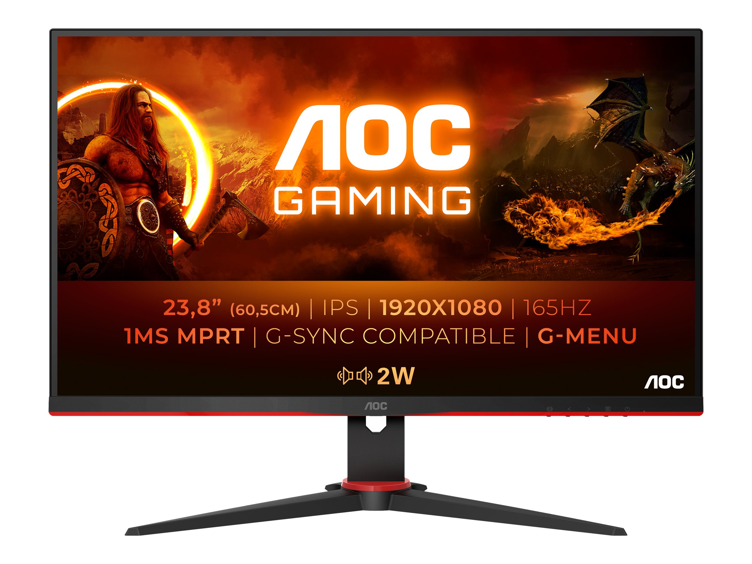 AOC Gaming 24G2SPU/BK - G2 Series - LED-Monitor - Gaming - 60.5 cm (23.8