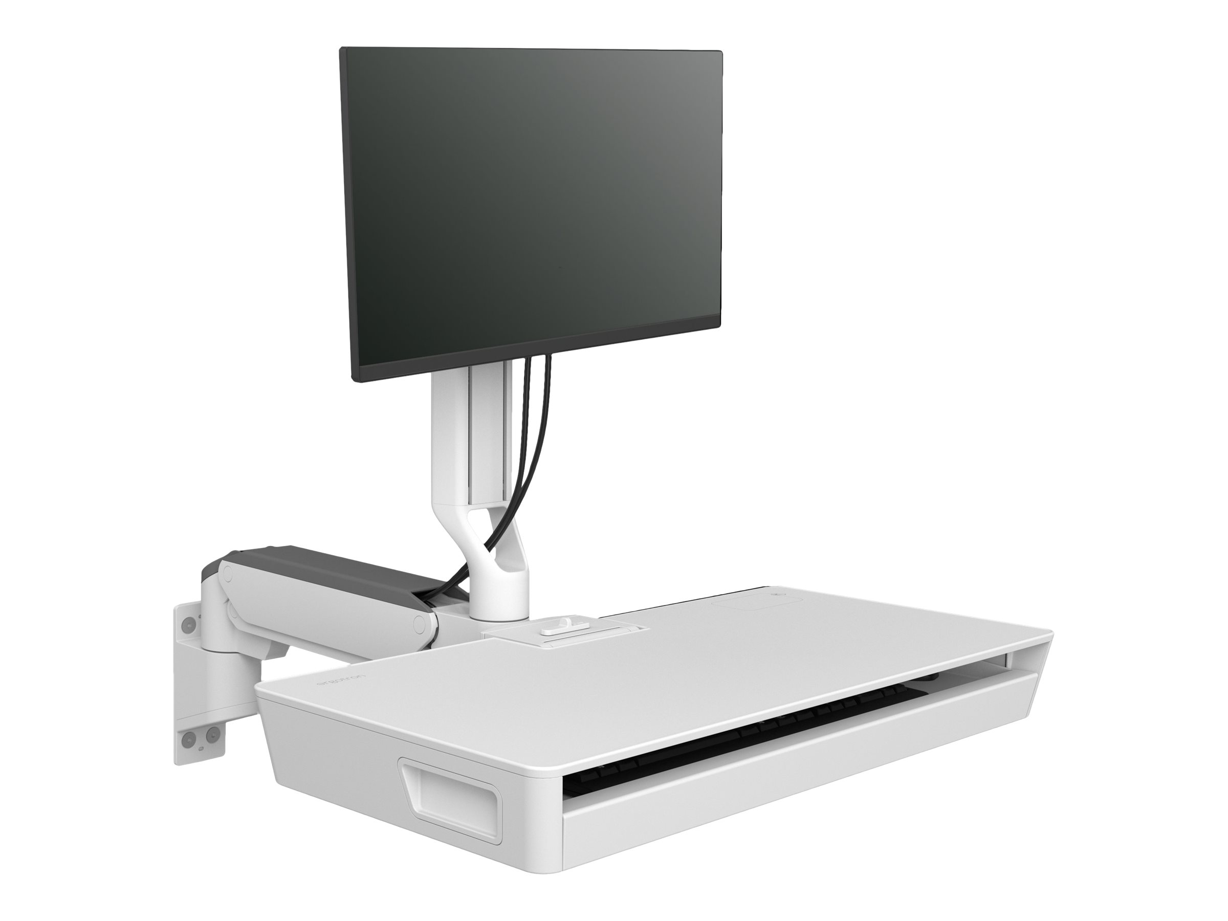 Ergotron CareFit Combo Arm with Worksurface - Befestigungskit (Gelenkarm, Wandhalterung, Ausfahrbare Tastaturablage mit integrie