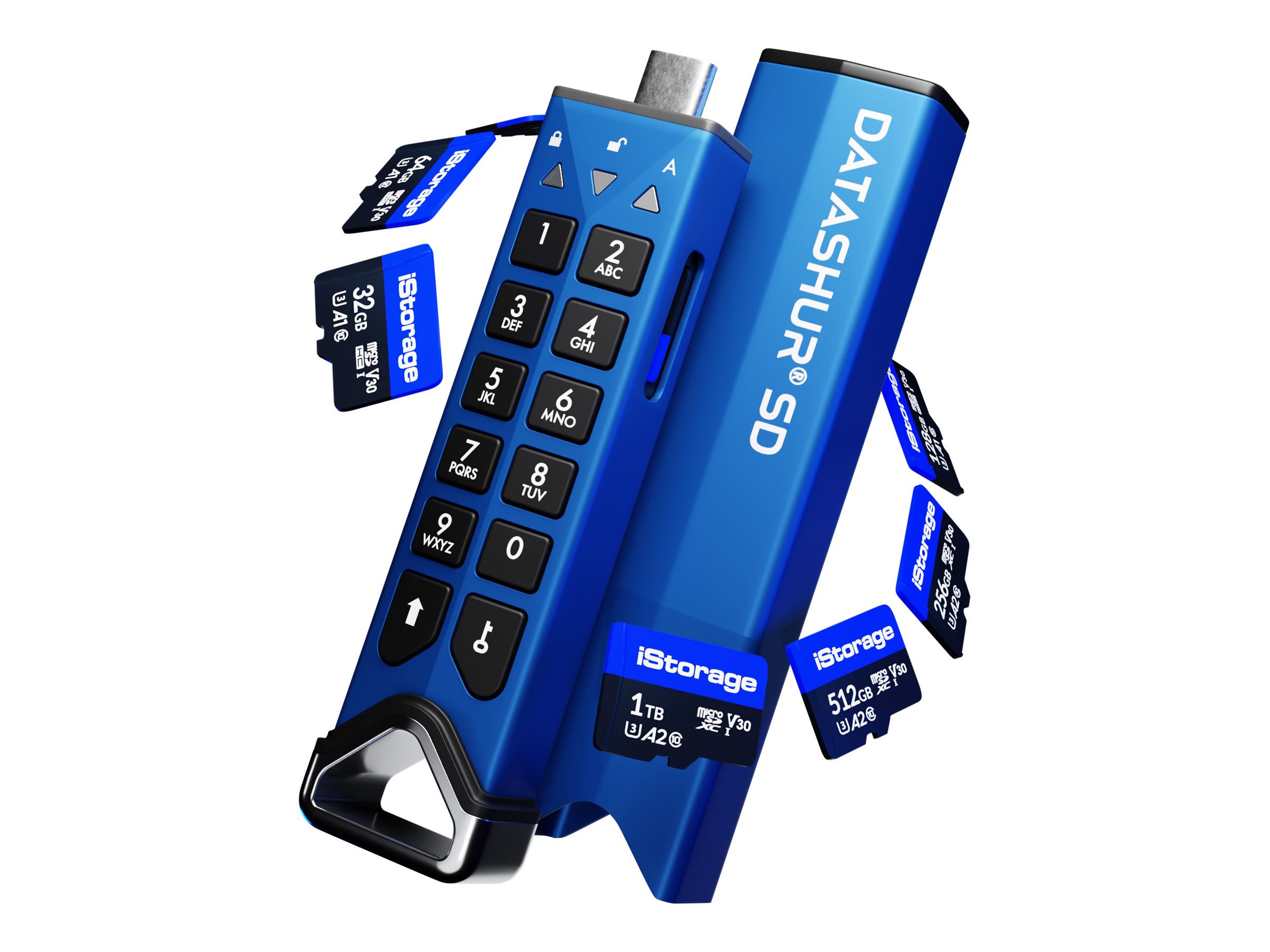iStorage datAshur SD - USB-Flash-Laufwerk mit integriertem microSD-Kartenleser - verschlsselt - USB-C 3.2 Gen 1 (Packung mit 2)
