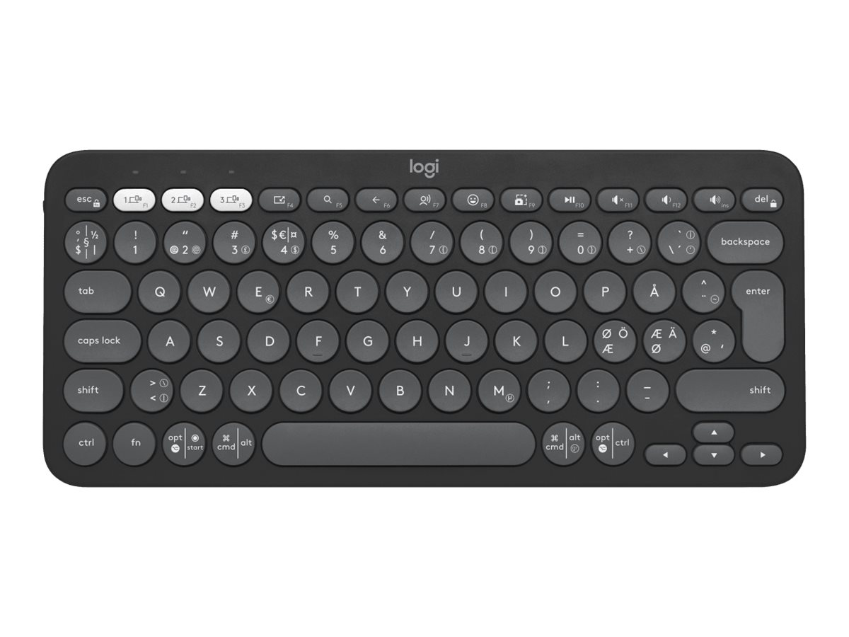 Logitech Pebble Keys 2 K380s - Tastatur - kabellos - Bluetooth LE - QWERTY - Nordisch (Dnisch/Finnisch/Norwegisch/Schwedisch)