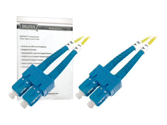 DIGITUS - Patch-Kabel - SC Single-Modus (M) zu SC Single-Modus (M) - 3 m - Glasfaser - 9/125 Mikrometer