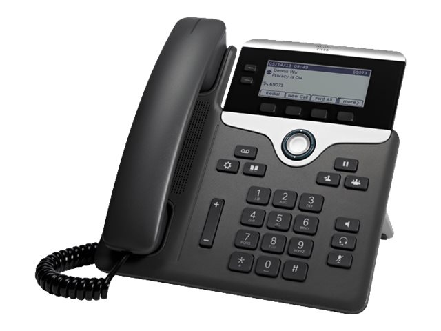 Cisco IP Phone 7821 - VoIP-Telefon - SIP, SRTP - 2 Leitungen - holzkohlefarben - TAA-konform