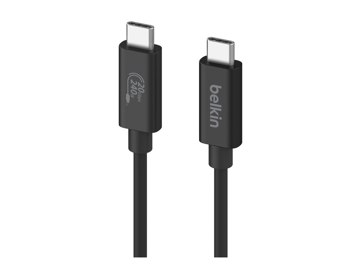 Belkin CONNECT - USB-Kabel - 24 pin USB-C (M) zu 24 pin USB-C (M) - USB 2.0 / USB 3.0 / USB 3.2 / USB 4.0 /Thunderbolt 3 / Thund