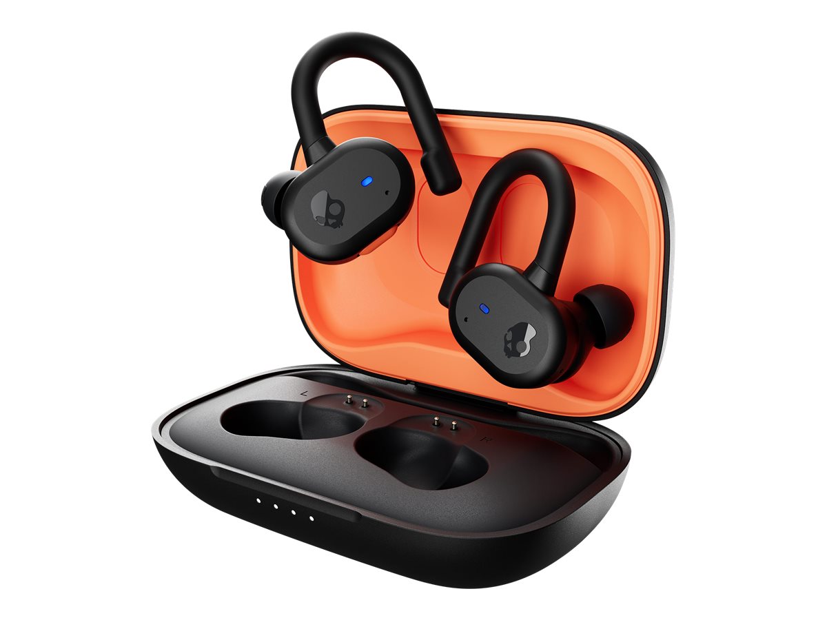 Skullcandy Push Active - True Wireless-Kopfhrer mit Mikrofon - im Ohr - ber dem Ohr angebracht - Bluetooth - Schwarz, orange
