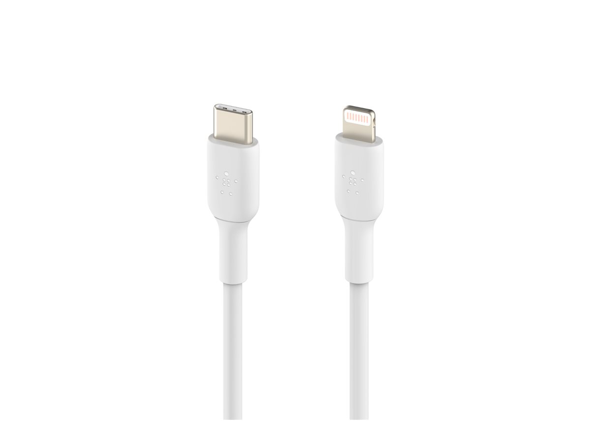 Belkin BoostCharge - Lightning-Kabel - 24 pin USB-C mnnlich zu Lightning mnnlich - 1 m - weiss - USB-Stromversorgung (18 W)