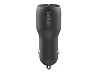 Belkin BOOST CHARGE Dual Charger - Auto-Netzteil - 24 Watt - 4.8 A - 2 Ausgabeanschlussstellen (USB) - auf Kabel: Lightning