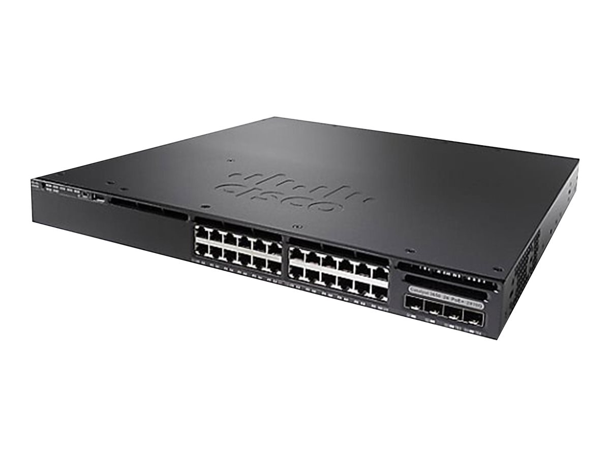 Cisco Catalyst 3650-24PDM-L - Switch - managed - 24 x 10/100/1000 (PoE+) + 2 x 10 Gigabit SFP+ - Desktop, an Rack montierbar - P