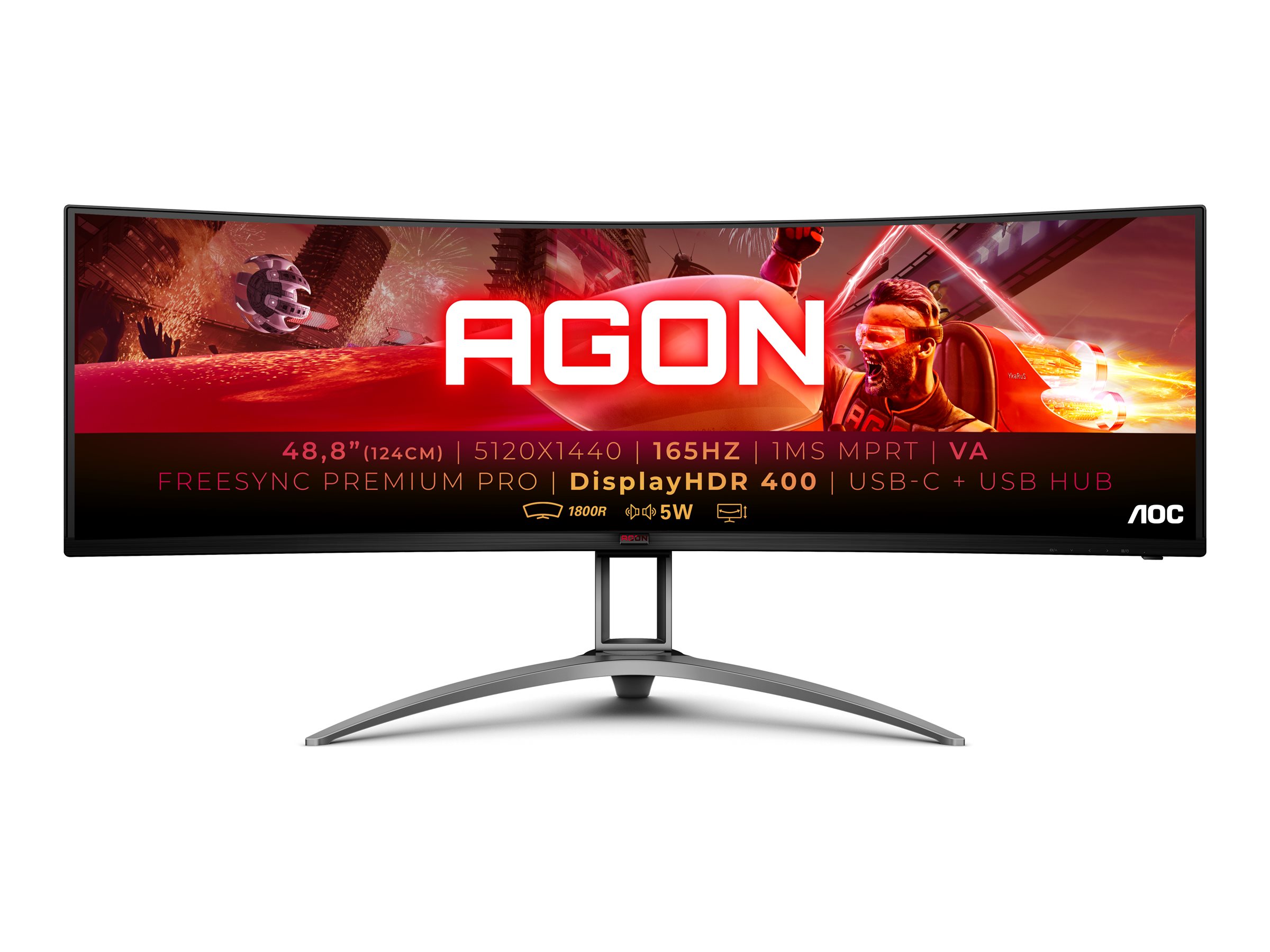 AOC Gaming AG493UCX2 - AGON Series - LED-Monitor mit CH Garantie - Gaming - gebogen - 124.5 cm (49