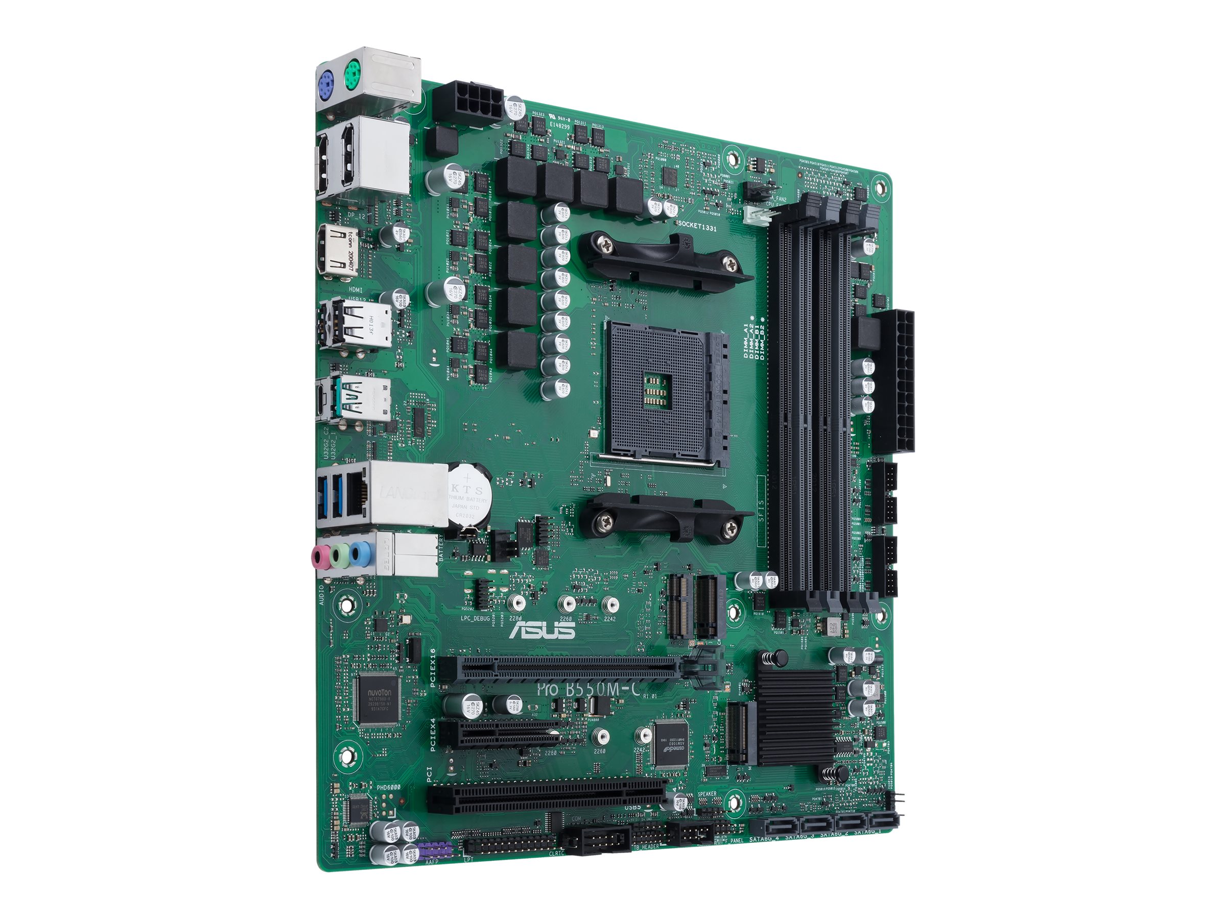 ASUS Pro B550M-C/CSM - Motherboard - micro ATX - Socket AM4 - AMD B550 Chipsatz - USB-C Gen2, USB 3.2 Gen 1, USB 3.2 Gen 2