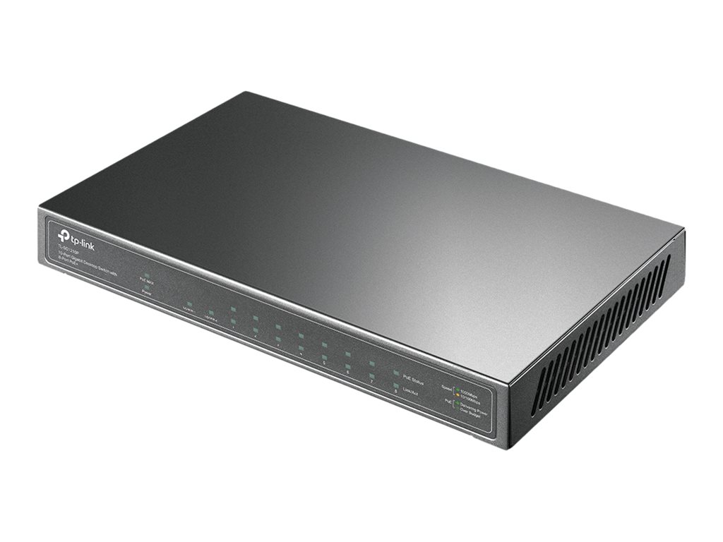 TP-Link TL-SG1210P - Switch - unmanaged - 8 x 10/100/1000 (PoE+) + 1 x 10/100/1000 (Uplink) + 1 x Gigabit SFP (Uplink) - Desktop