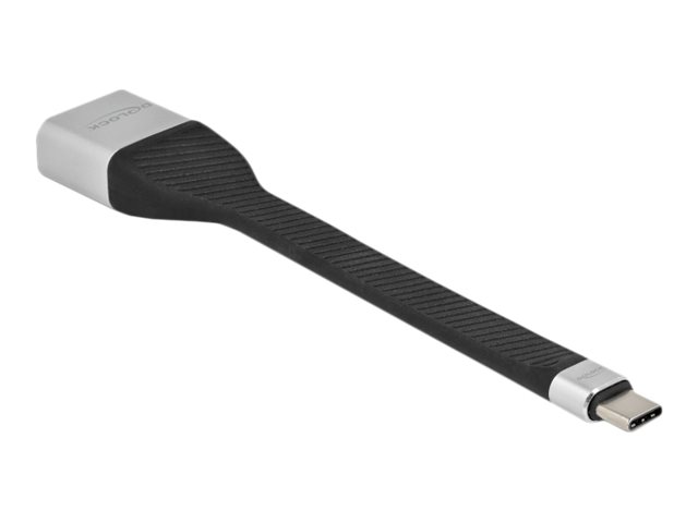 Delock - DisplayPort-Adapter - USB-C (M) zu DisplayPort (W) - Displayport 1.2/Thunderbolt 3 - 14 cm - flach, untersttzt 4K 60 H