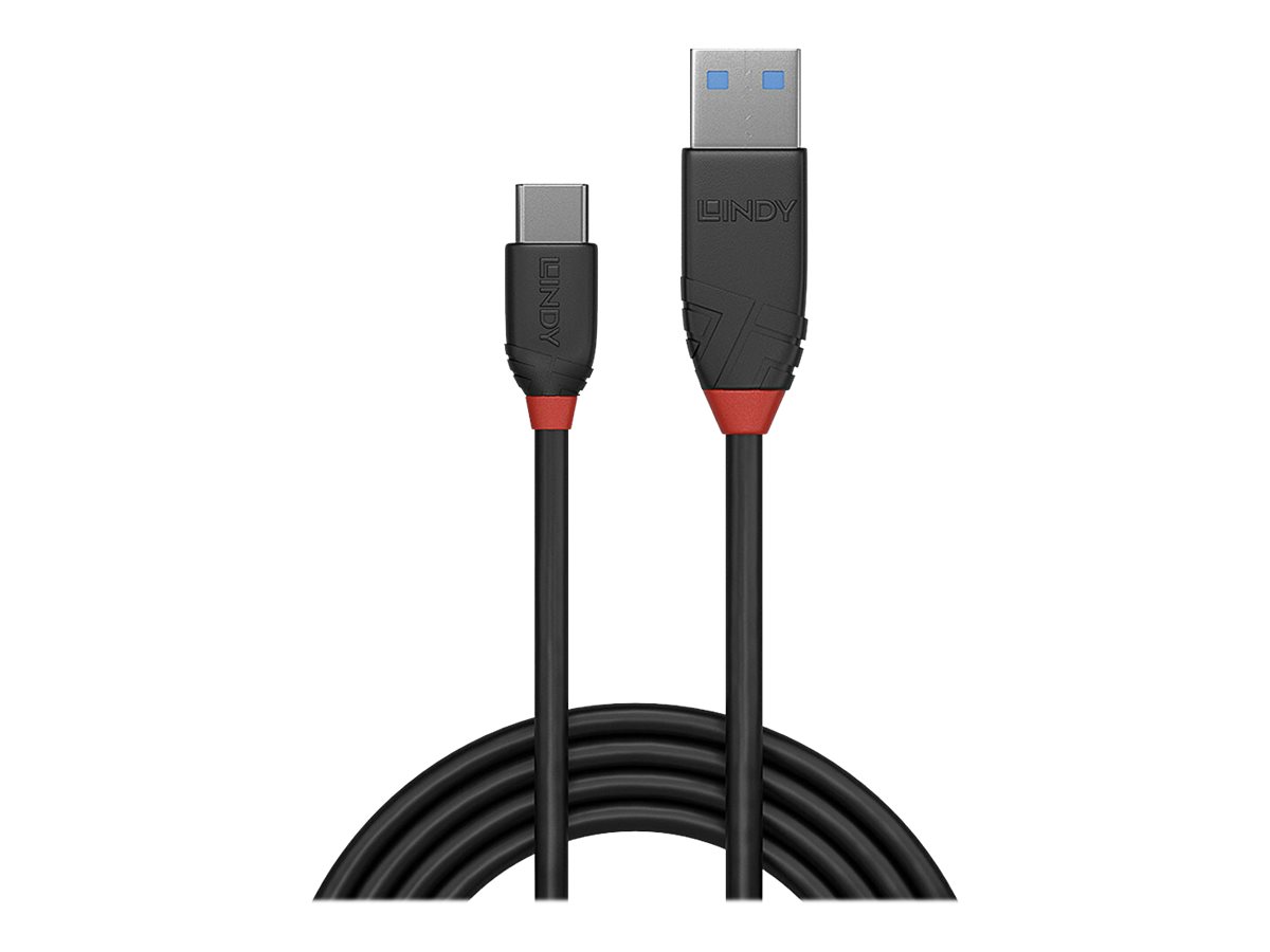 Lindy Black Line - USB-Kabel - USB Typ A (M) zu 24 pin USB-C (M) - USB 3.1 - 15 cm - rund