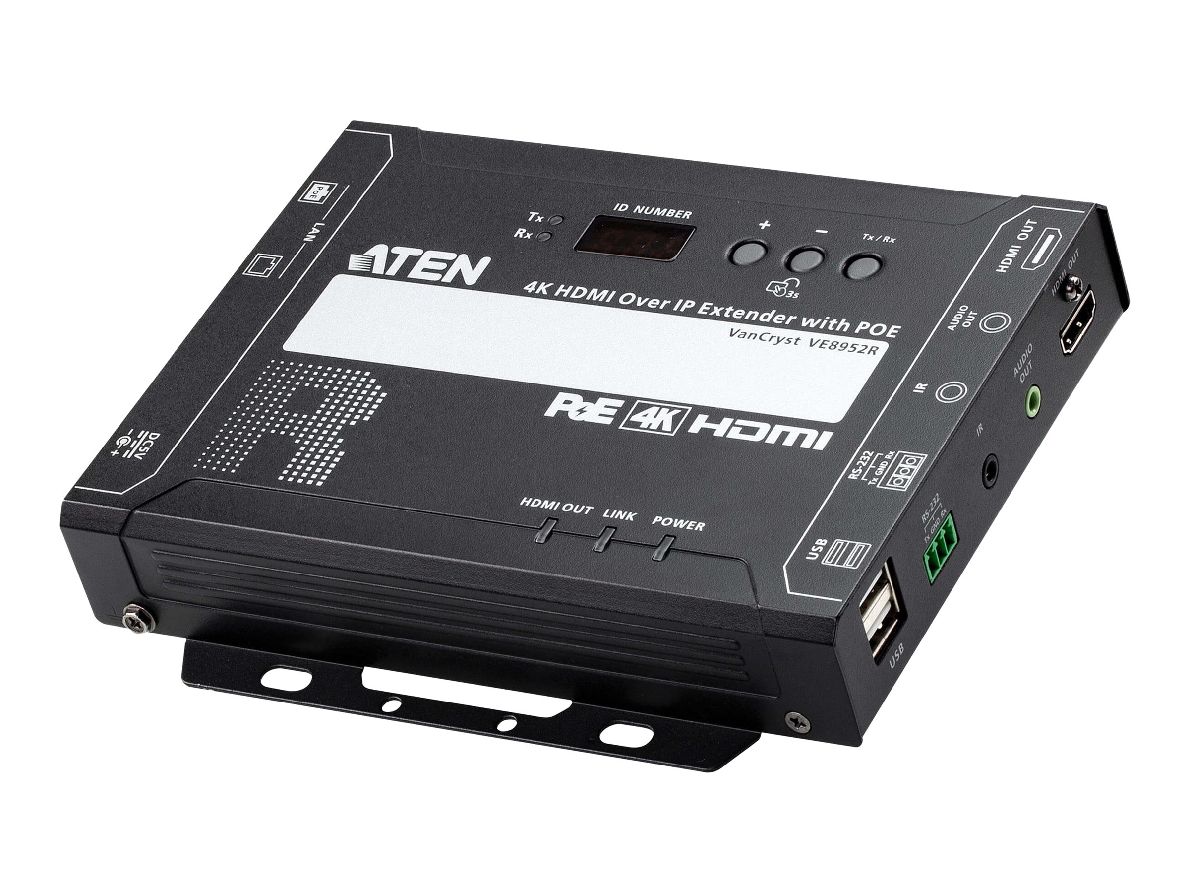 ATEN VE8952R - Video-/ Audio-/ Infrarot- /USB-/ serielle Erweiterung - Empfnger - GigE - 100Base-TX, 1000Base-T - bis zu 100 m