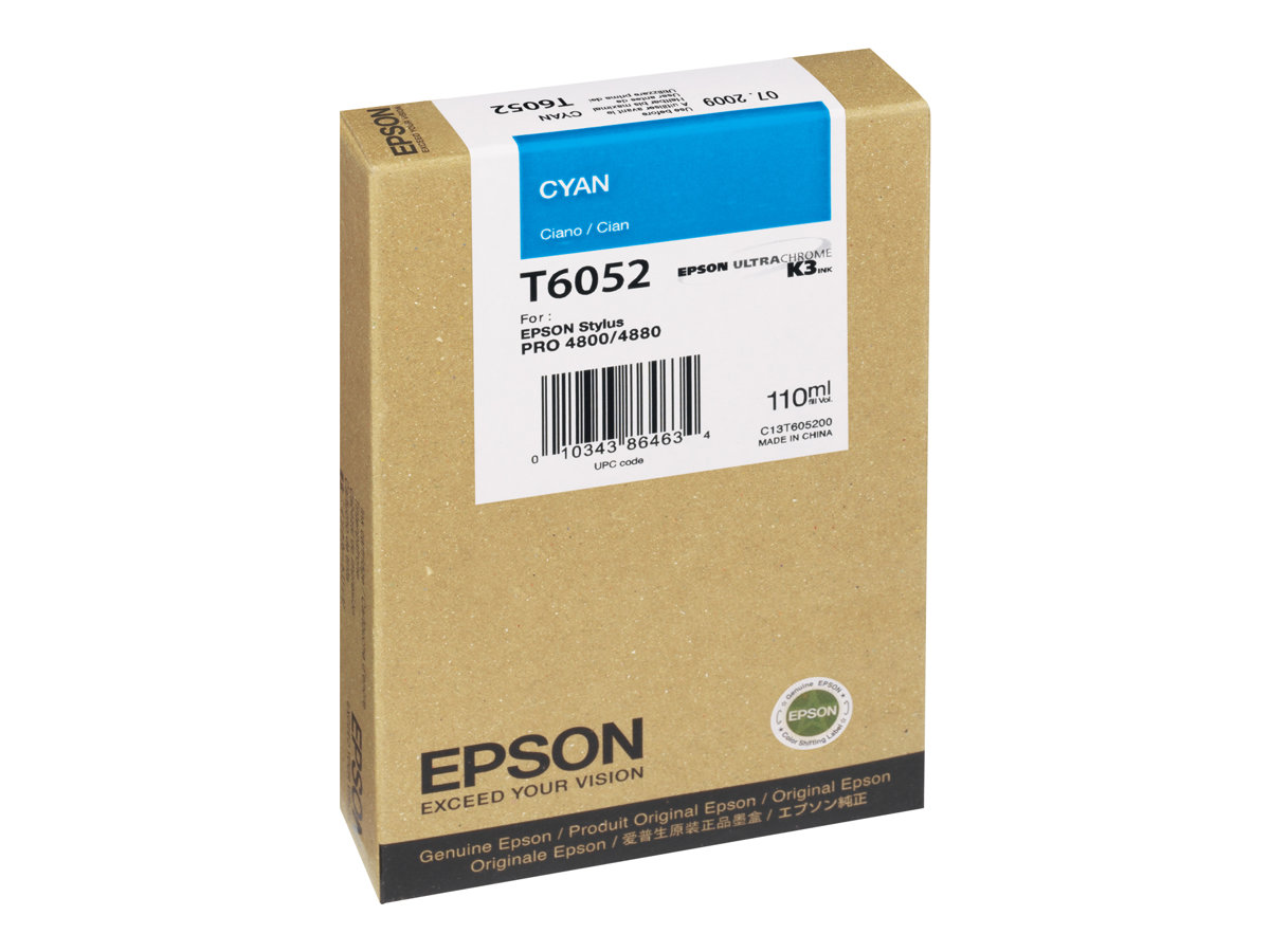 Epson T6052 - 110 ml - Cyan - Original - Tintenpatrone - fr Stylus Pro 4800, Pro 4880, Pro 4880 AGFA