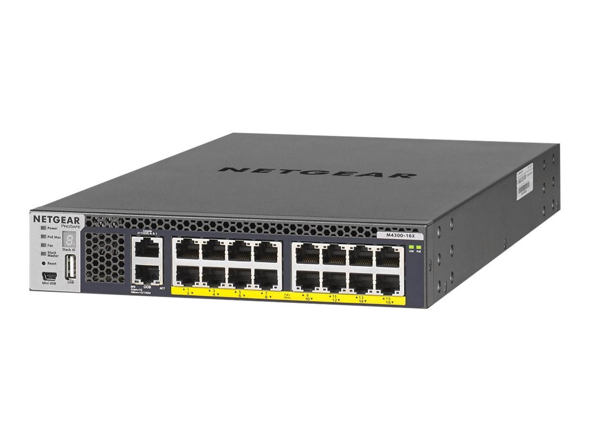 NETGEAR M4300-16X - Switch - L3 - managed - 16 x 100/1000/2.5G/5G/10GBase-T (PoE+) - an Rack montierbar