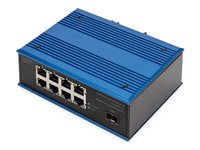 DIGITUS - Switch - industriell - unmanaged - 8 x 10/100/1000 + 1 x Gigabit SFP (Uplink) - an DIN-Schiene montierbar