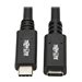 Tripp Lite USB C Extension Cable (M/F) - USB 3.2 Gen 2, Thunderbolt 3, 60W PD Charging, Black, 20 in. (0.5 m) - USB-Verlngerung
