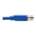 Eaton Tripp Lite Series M12 X-Code Cat6a 10G F/UTP CMR-LP Shielded Ethernet Cable (Right-Angle M/M), IP68, PoE, Blue, 5 m (16.4 