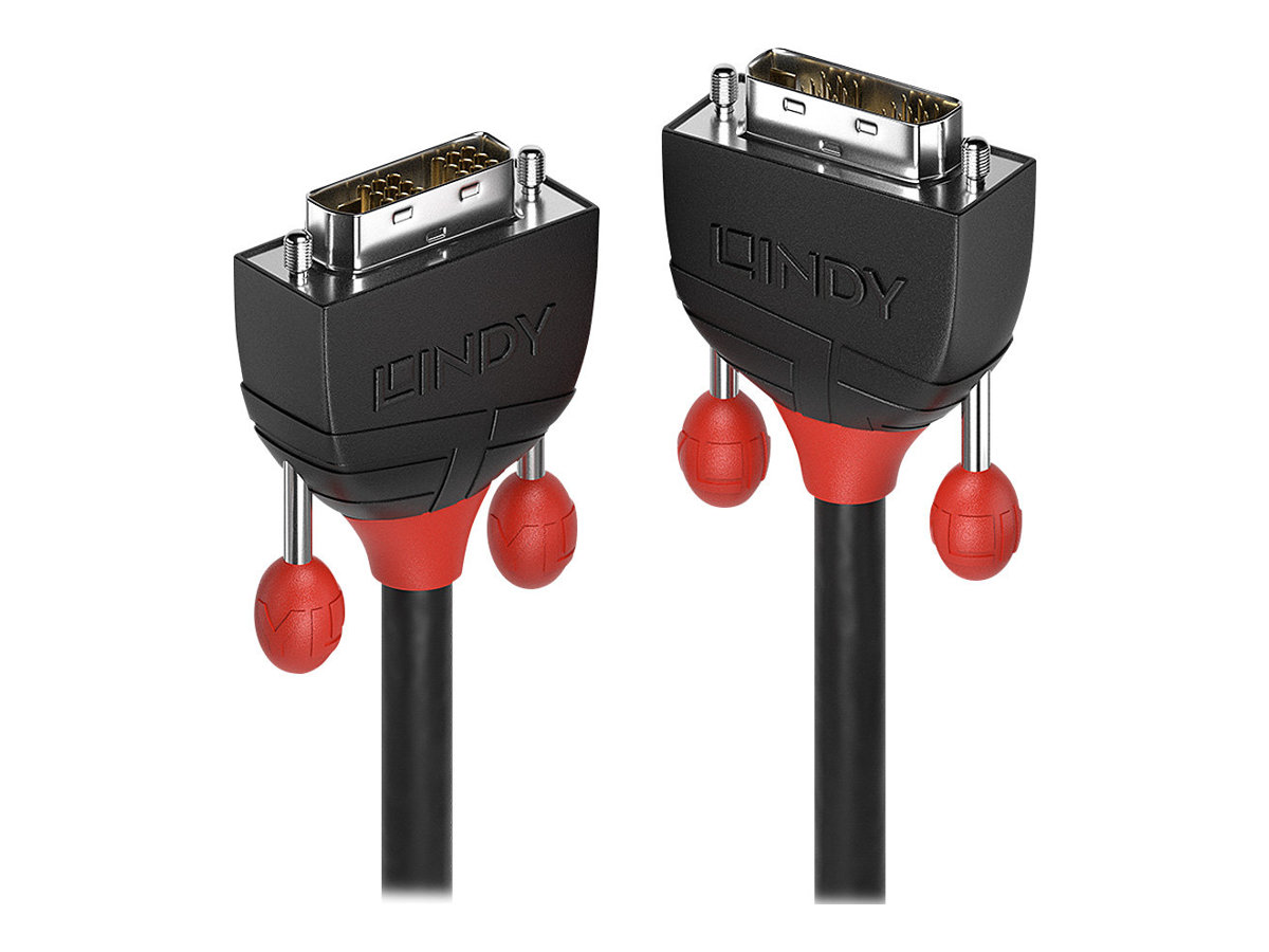 Lindy Black Line - DVI-Kabel - Single Link - DVI-D (M) zu DVI-D (M) - 1 m - rund, Daumenschrauben, 1080p-Untersttzung