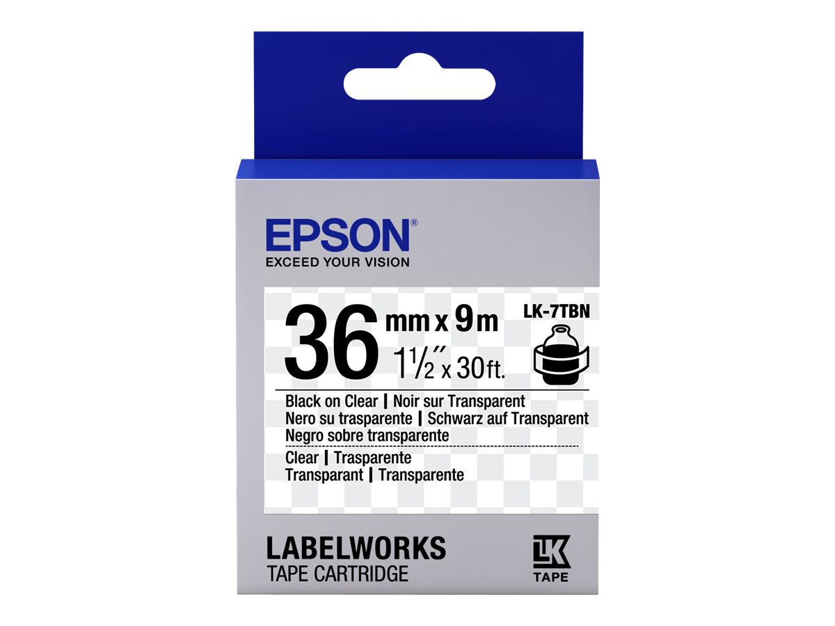 Epson LabelWorks LK-7TBN - Schwarz auf TranErsatzteilnt - Rolle (3,6 cm x 9 m) 1 Kassette(n) Etikettenband - fr LabelWorks LW-1
