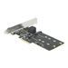 DeLOCK 3 port SATA and 2 slot M.2 Key B PCI Express x4 Card - Low Profile Form Factor - Speicher-Controller - M.2 - M.2 Card / S