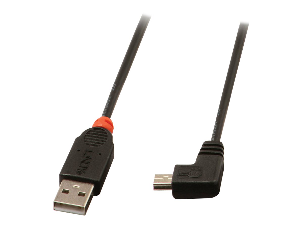 Lindy - USB-Kabel - USB (M) zu Mini-USB, Typ B (M) - USB 2.0 - 50 cm - 90 Stecker, geformt