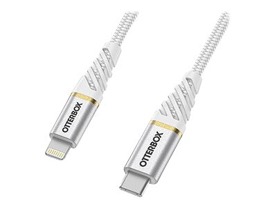 OtterBox Premium - Lightning-Kabel - Lightning mnnlich zu 24 pin USB-C mnnlich - 1 m - Cloud Sky White - USB Power Delivery (6