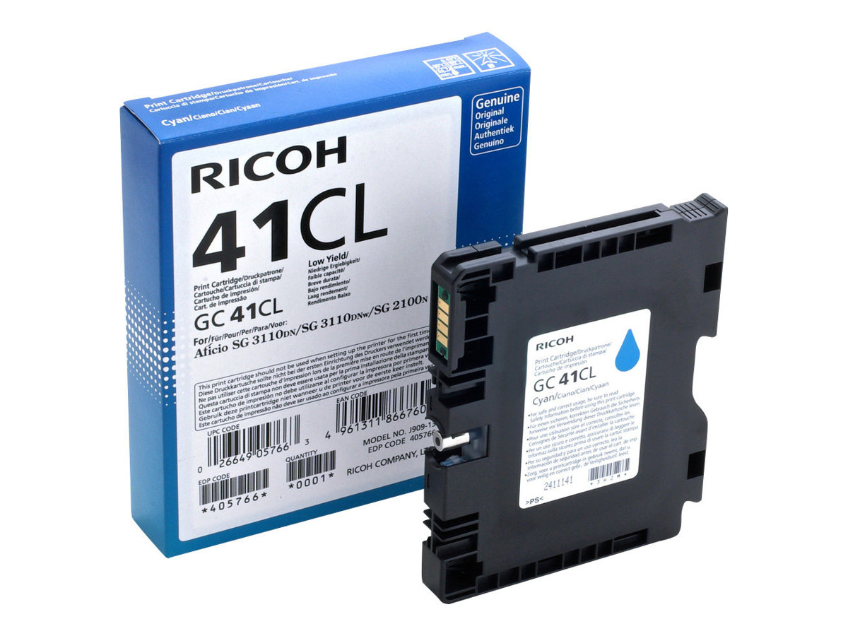 Ricoh GC 41CL - Low Yield - Cyan - Original - Tintenpatrone - fr Nashuatec SG 2100; NRG SG 2100; Rex Rotary SG 2100; Ricoh Afic