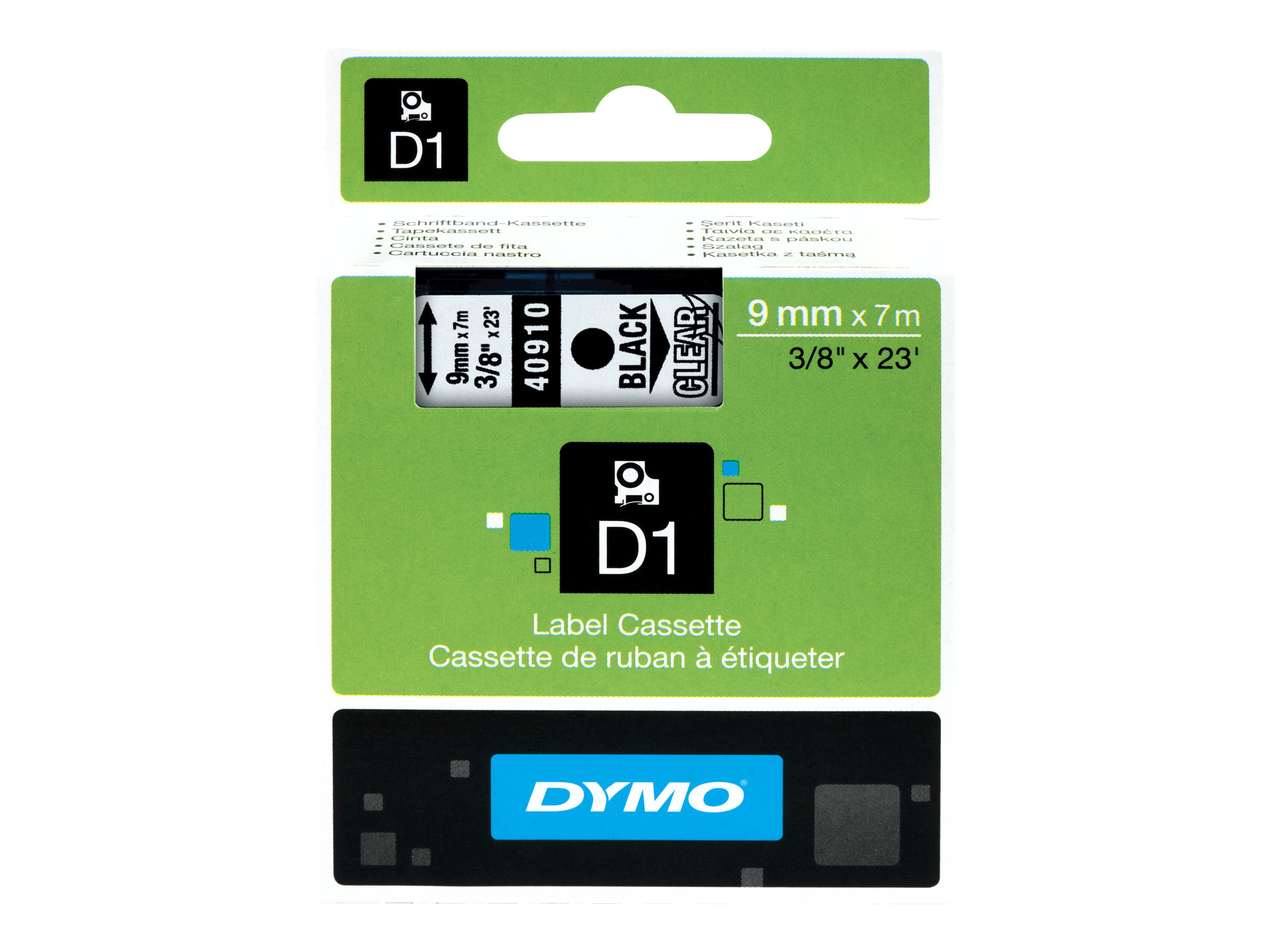 DYMO D1 - Selbstklebend - Schwarz auf TranErsatzteilnt - Rolle (0,9 cm x 7 m) 1 Kassette(n) Etikettenband - fr LabelMANAGER 100