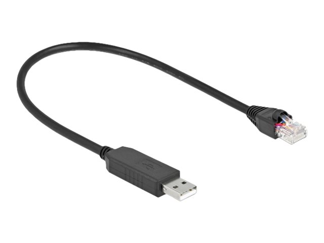 Delock - Serieller Adapter - USB (M) zu RJ-45 (M) - 25 cm - USB / USB 2.0 / EIA-232 - Schwarz